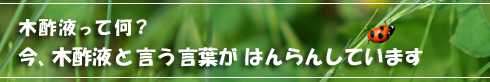 今、木酢液という言葉がはんらんしています